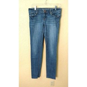 American Eagle Womens Jeans Sz 4 Long Stretch Skinny Ankle Medium Wash Small